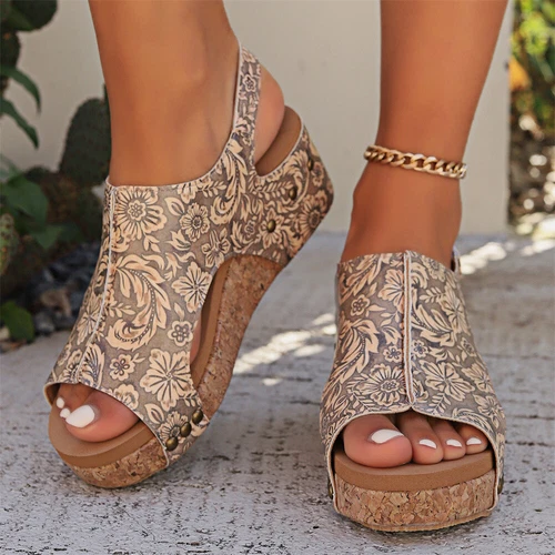 Damen Sandalen Bequeme Hausschuhe Orthopädische Peep Toe Offener Schuhe Sommer - Bild 3 von 13