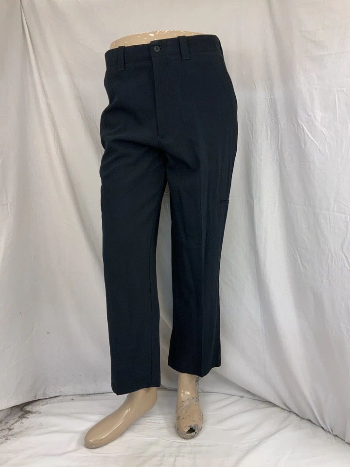 Pantalones Bachrach 32x28 Azul Poli Viscosa Frente Plano Hecho en Portugal YGI O1-56 Foto 2 de 4