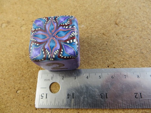 Jena's Handmade Backgammon Doubling Cube Purple Flower One of A Kind #217 - Picture 12 of 12