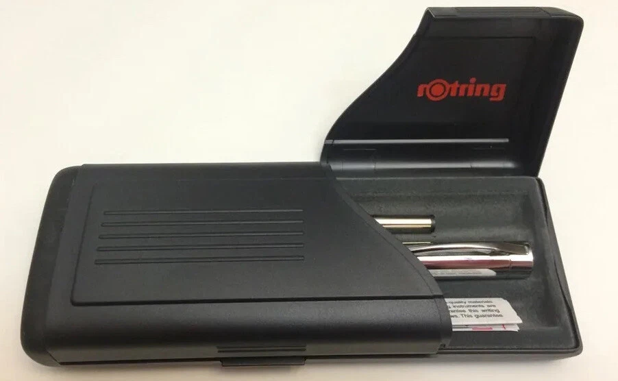 Bolígrafo Rotring Data Inicial Vintage Plateado 48007 Bolígrafo de Escritura Nuevo de Lote Antiguo Foto 2 de 4