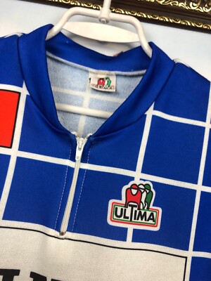 Maillot Cycliste Vintage Colnago Années 80 - Manches Courtes Multicolore Taille M Italie