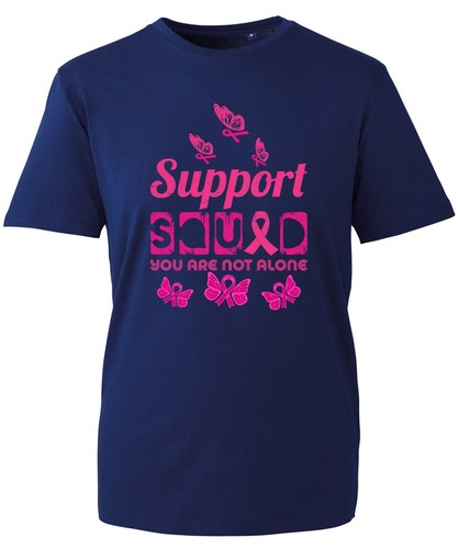 Breast Cancer Awareness T-Shirt Support Squad You are Not Alone Health Quote Top - Picture 3 of 3
