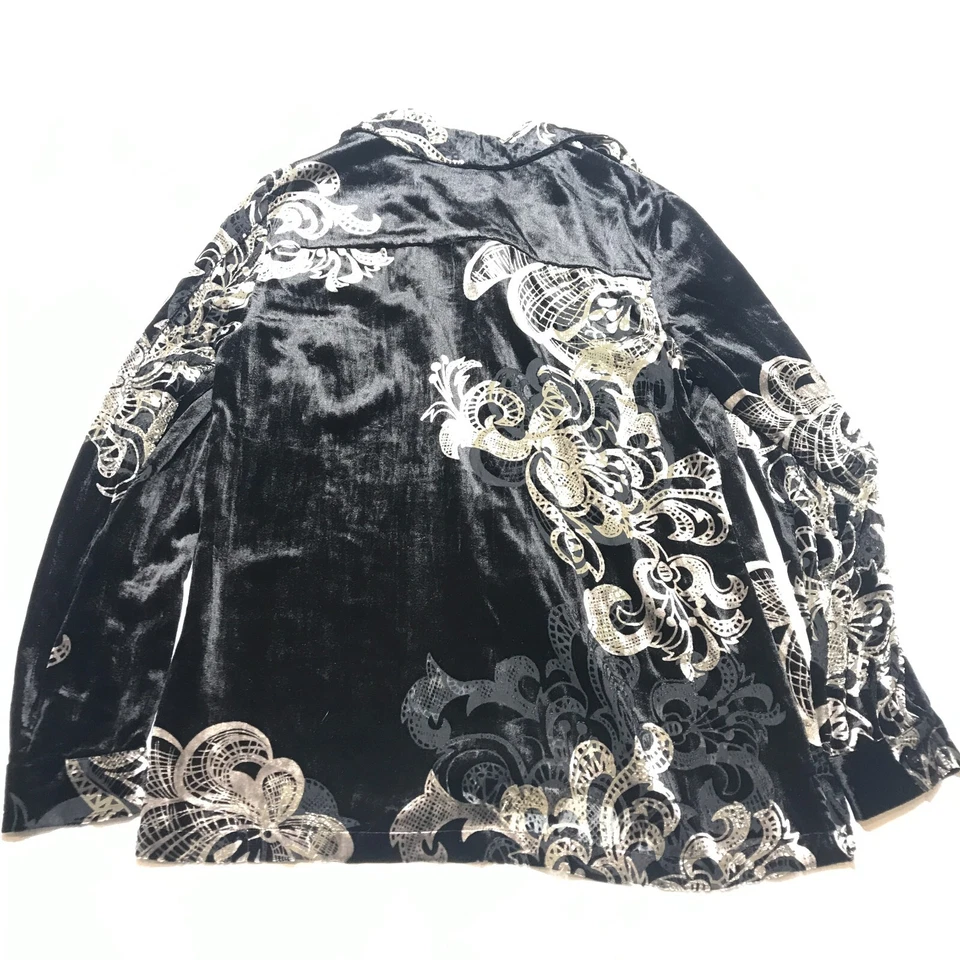 Pendleton Top Womens Size XL Velvet Burn Out Pattern Black Button Front NWT - Image 2 of 4