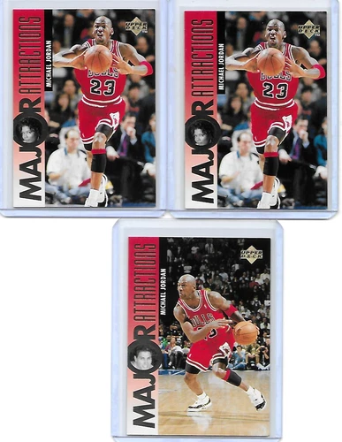 (3) CARD LOT 1995 UPPER DECK MAJOR ATTRACTIONS MICHAEL JORDAN INSERT BULLS SSP