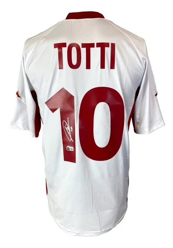 Francesco Totti Signed AS Roma White Kappa Soccer Jersey BAS