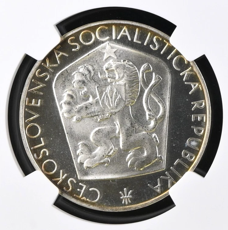 1965 Czechoslovakia Silver 25K Korun Liberation Anniversary NGC PF 66 CAMEO - Image 4 of 4