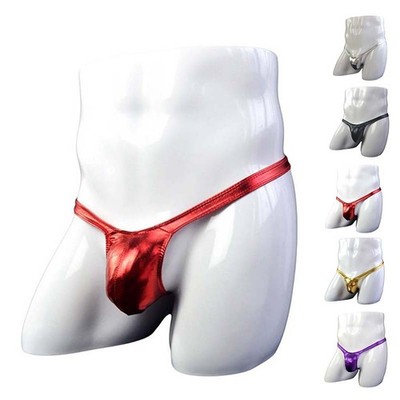 Slip Unterwäsche Wetlook Low Waist Pouch.Gummibund T Rücken Schlüpfer Bulge