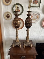 Two Vintage Style Large Italian Pineapple Lamps - 65cm Tall