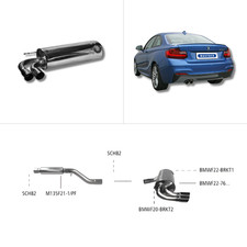 Bastuck Komplettanlage - 16+ BMW 2er Serie F22 2.0T 220i/ 230i Facelift LCI
