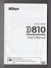 Nikon D810 Digital Camera Genuine User's Manual / Instruction Guide In English