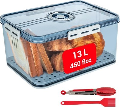 Bread Box for Homemade Bread-Airtight Plastic Storage Container with Lids