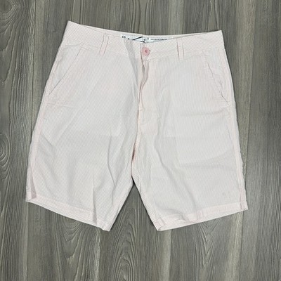 NWT US Vintage by Exist Men s Pink White Seersucker Shorts Size S Summer Preppy