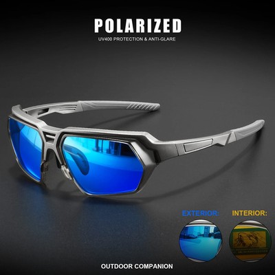 New Polarized Sunglasses for Men - Blue Mirror Yellow Tint Lens, Adjustable