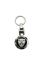 Keychain for Jaguar w/ Key Ring 2-Sided 3D Silver/Black Logo Key Chain New