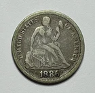 1886 Seated Liberty Dime - Better Date 10C; W068