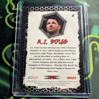 A.J. STYLES 2008 TRI-STAR TNA IMPACT WRESTLING CARD #4 | eBay