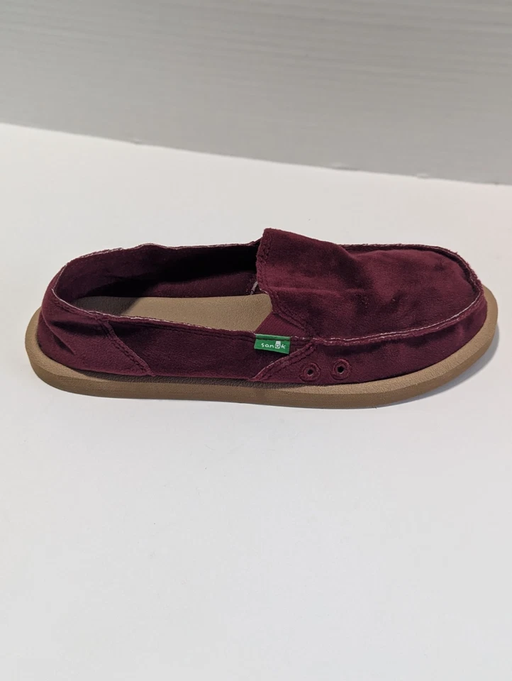 Zapatos de rumba de terciopelo Sanuk Donna para mujer talla 8 rojos Foto 4 de 4