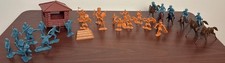 Vintage Marx Fort Apache 54mm U. S. Cavalry With Horses  Butterscotch Indians
