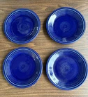 Set of 4 Laughlin Fiesta blue ceramic 7” dessert plates
