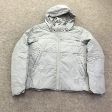 The Arrivals Jacket Mens Small Gray Hooded Down Puffer Coat Winter NYC