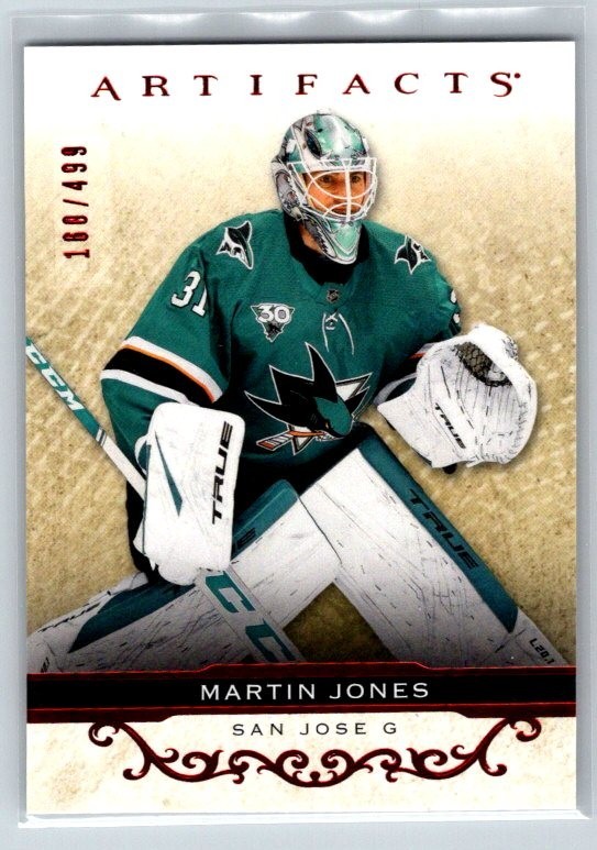 2021-22 Upper Deck Artifacts Ruby /499 Martin Jones #53 San Jose Sharks