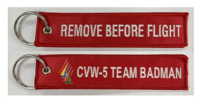 5'' NAVY CVW-5 TEAM BADMAN REMOVE BEFORE FLIGHT KEY CHAIN KEY RING