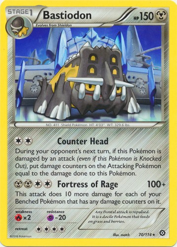 Bastiodon - 70/114 - Rare (Near Mint) Steam Siege - Metal Pokémon