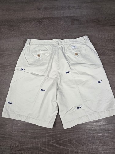 Vineyard Vines Short Mens 36 Beige Twill Golf Outdoor Embroidered AOP Whale - Picture 4 of 8