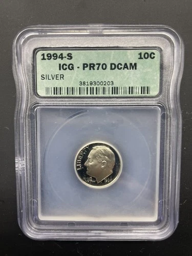 1994-S  SILVER Roosevelt Dime ICG PR70 DCAM