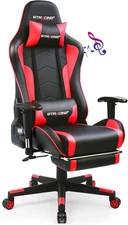 Gaming Chair with Footrest Speakers Video Game Chair Bluetooth Music Heavy Duty