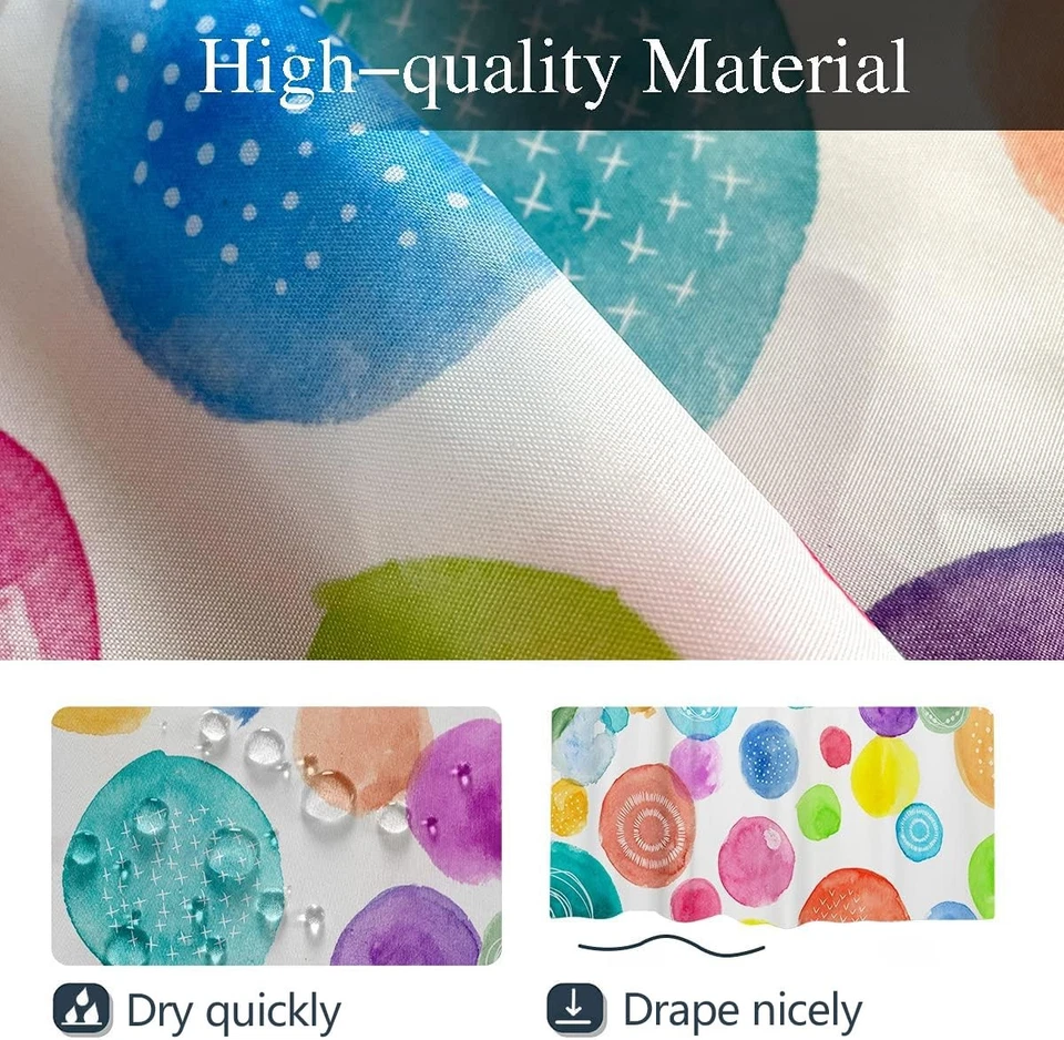 Cortina de ducha colorida para niños a lunares arco iris niña divertida funky brillante pr... Foto 3 de 4