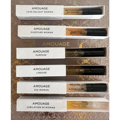 Amouage Perfume Sample Bundle For Woman X 6 Love delight, Dia, Purpose, Lineage