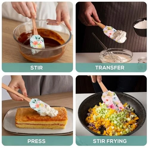 Espátula crema para pasteles 2 piezas, raspadores de pasteles de silicona accesorios para pasteles mantequilla  Foto 4 de 4