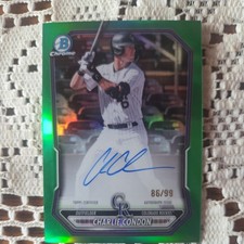 2026 Topps Bowman Charlie Condon Auto Green Refractor 86/99 Rockies