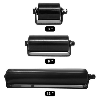 2 Pack (6'') Slide Gate Guide Roller with C Post Welded Bracket. Black