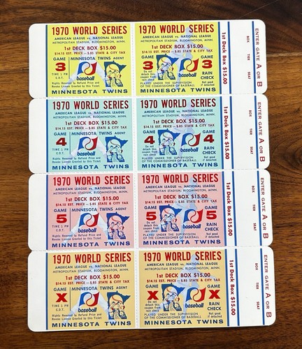 1970 Minnesota Twins World Series Ticket Sheet Mint Condition - Picture 1 of 2