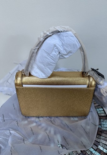 Exquisite Karl Lagerfeld Gold Embellished Handbag with optional Shoulder Strap. - Picture 2 of 11