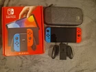 Nintendo Switch OLED 64GB Neon Blue/Red- Very Good Condition (check description)