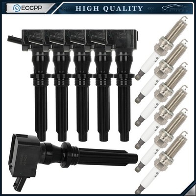 ECCPP 6 For 17-20 Jaguar F-Pace F-Type XF 3.0L V6 Ignition Coil & 6 Spark Plug