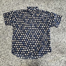 Vintage Chaps Ralph Lauren Button Up Shirt Mens XL Golf AOP Short Sleeve 90s