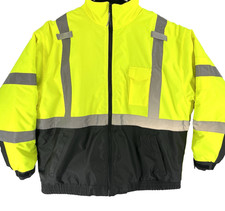 Ergodyne GloWear 8377 Hi-Vis Yellow/Black Reflective Safety Bomber Jacket 4XL **