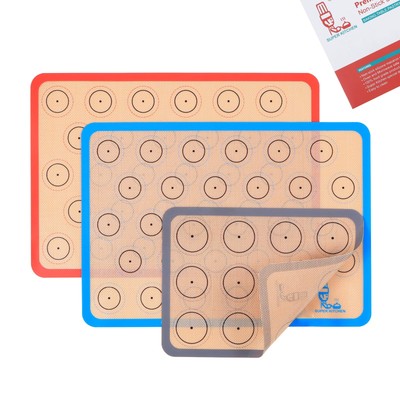 Silicone Baking Mat Macaron - Set of 3 (2 Half Sheet Liners and 1 Quarter Sheet)