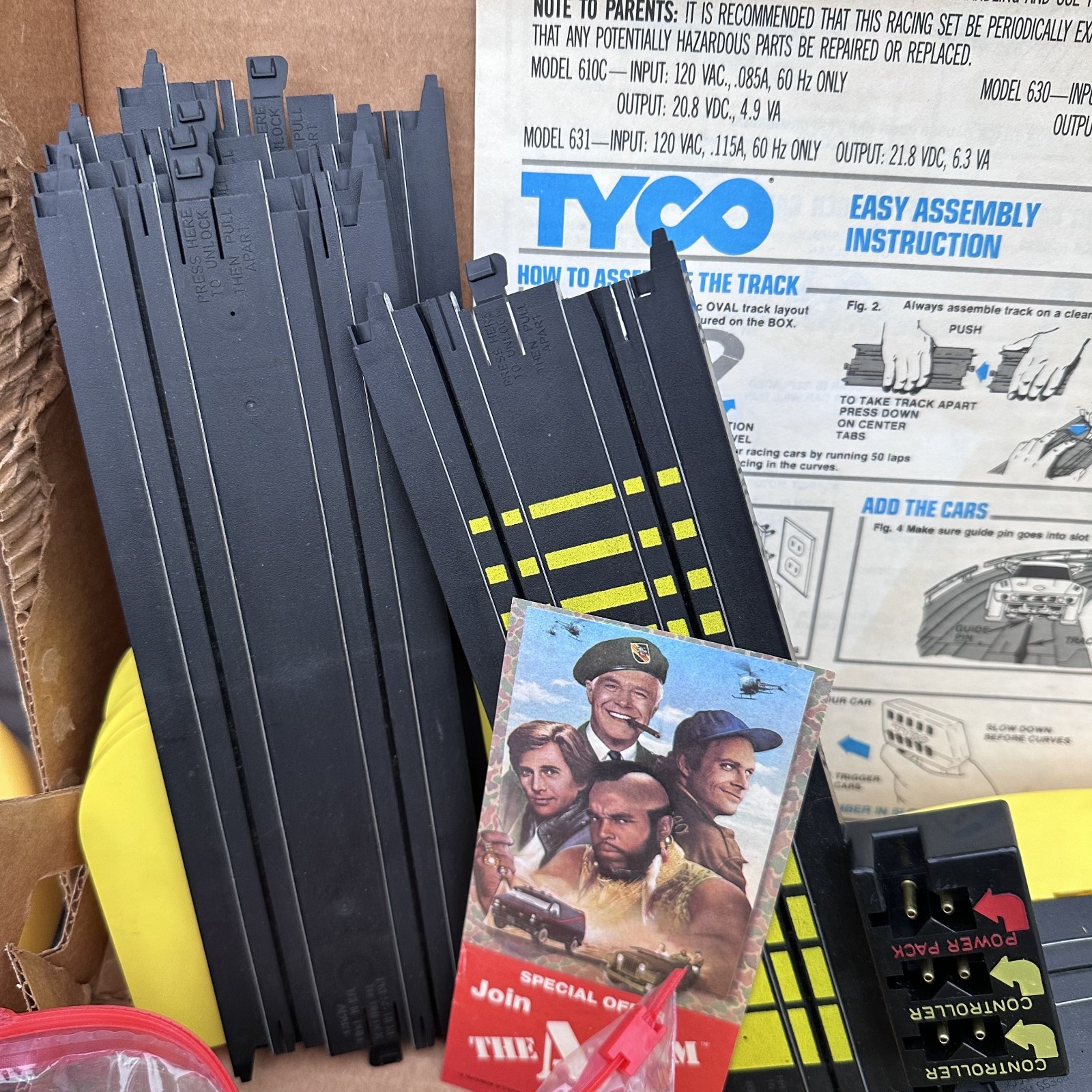 A-TEAM Slot Car Action Race Track Set w/Original Box TYCO 1983 - Vintage