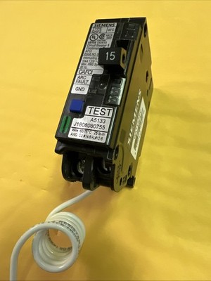 SIEMENS , QA115AFC , Arc Fault, single phase , 15A, 120VAC circuit breaker, NEW