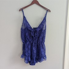 Women's Vintage Lady Romance 3X Purple Lace Teddy USA Made