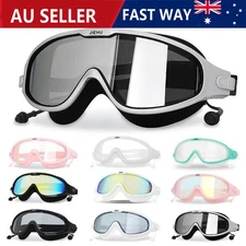 Swim Goggles Anti-Fog Wide View Swimming Goggles Adjustable for Adult Women Men