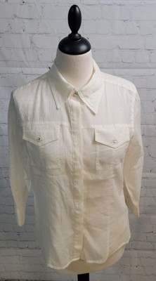 Vintage Studio by Liz Claiborne White Button Down Sheer size Med