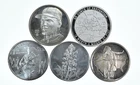 Lot 5 VINTAGE 1 Oz Silver Bars/Rounds Art Bars Collection Poured .999 *572