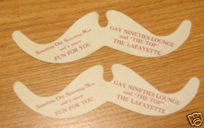 Mustache Advertisement Lafayette Lounge Gay 90's - Picture 1 of 1