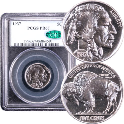 1937 Buffalo Nickel 5c PCGS PR67 CAC